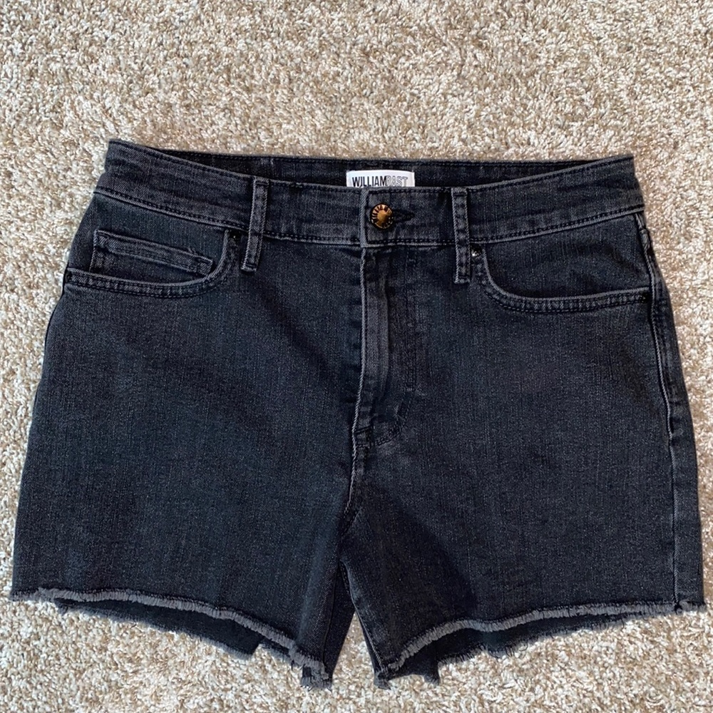 High-rise Black Denim Shorts